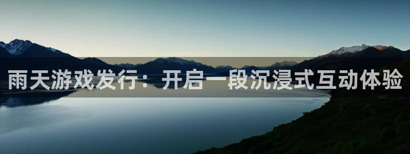 顺盈培训怎么样：雨天游戏发行：开启一段沉浸式互动体验